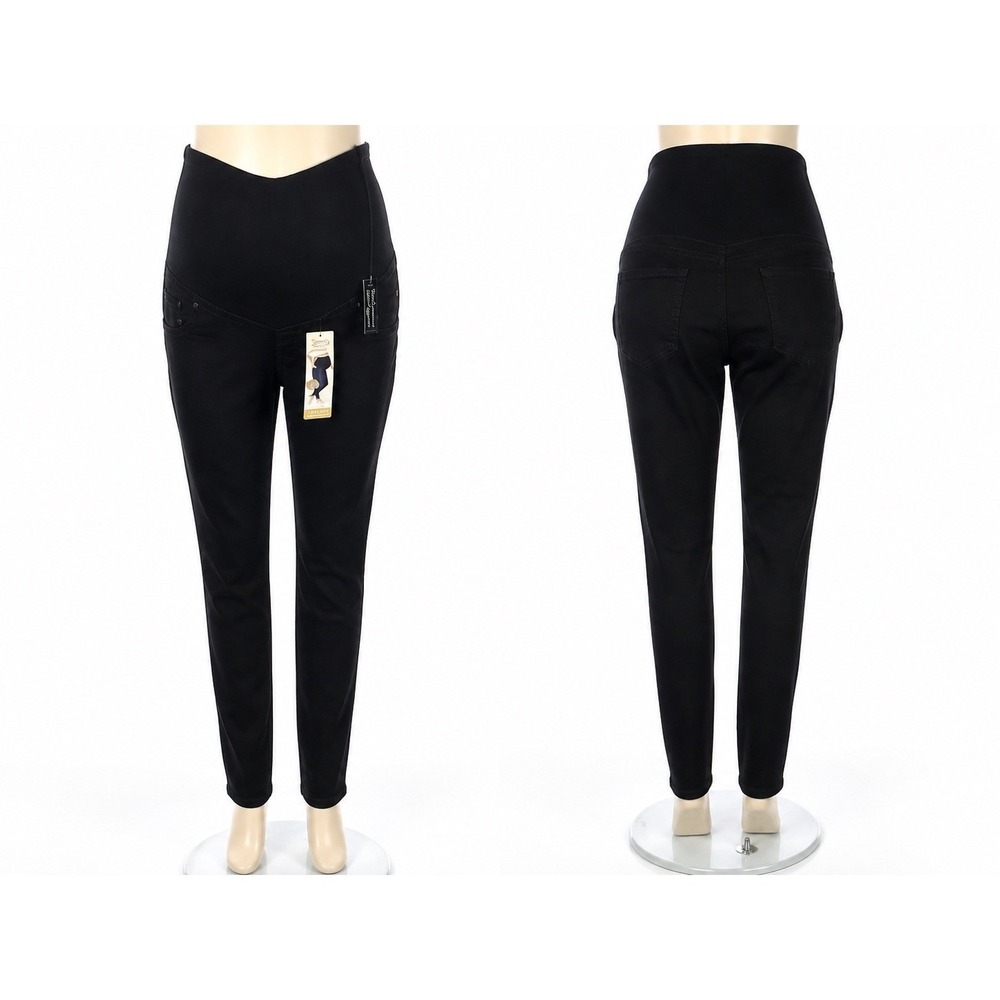 Signature by Levi Strauss Maternity Women's Skinny Jeans Panel Black M‎ Stretch